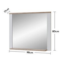 Garderobenspiegel >Dijon< in Ashgrey Dekor, MDF, Spannplatte - 98x80x17 (BxHxT)