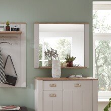 Garderobenspiegel >Dijon< in Ashgrey Dekor, MDF, Spannplatte - 98x80x17 (BxHxT)