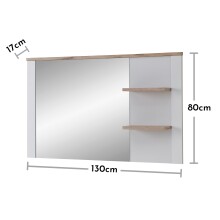 Garderobenspiegel >Dijon< in Ashgrey Dekor, MDF, Spannplatte - 130x80x17 (BxHxT)