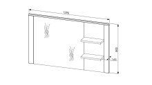 Garderobenspiegel >Dijon< in Ashgrey Dekor, MDF, Spannplatte - 130x80x17 (BxHxT)