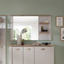 Garderobenspiegel >Dijon< in Ashgrey Dekor, MDF, Spannplatte - 130x80x17 (BxHxT)