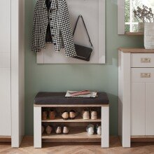 Schuhbank >Dijon< in Ashgrey Dekor, MDF, Spannplatte - 81x52x38cm (BxHxT)