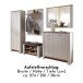 Garderoben-Set >Dijon< in Ashgrey Dekor, MDF, Spannplatte - 274x201x38cm (BxHxT)