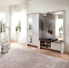 Garderoben-Set >Dijon< in Ashgrey Dekor, MDF, Spannplatte - 228x201x38cm (BxHxT)
