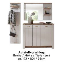 Garderoben-Set >Dijon< in Ashgrey Dekor, MDF,...