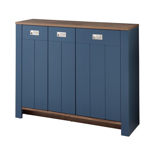Schuhkommode >Dijon< in Parasian Blue Dekor - 130x105x38 (BxHxT)
