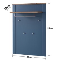 Garderobenpaneel >Dijon< in Parasian Blue Dekor - 81x115x30 (BxHxT)