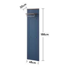 Garderobenpaneel >Dijon< in Parasian Blue Dekor - 48x188x30 (BxHxT)