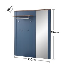 Garderobenspiegel >Dijon< in Parasian Blue Dekor - 130x154x30 (BxHxT)