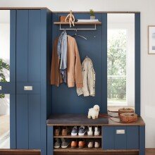 Garderobenspiegel >Dijon< in Parasian Blue Dekor - 130x154x30 (BxHxT)