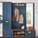 Garderobenspiegel >Dijon< in Parasian Blue Dekor - 130x154x30 (BxHxT)