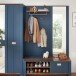 Garderobenspiegel >Dijon< in Parasian Blue Dekor - 130x154x30 (BxHxT)