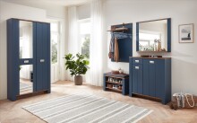 Garderobenspiegel >Dijon< in Parasian Blue Dekor - 98x80x17 (BxHxT)