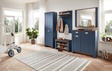 Garderobenspiegel >Dijon< in Parasian Blue Dekor - 98x80x17 (BxHxT)