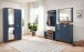 Garderobenspiegel >Dijon< in Parasian Blue Dekor - 98x80x17 (BxHxT)