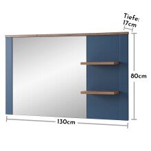Garderobenspiegel >Dijon< in Parasian Blue Dekor - 130x80x17 (BxHxT)
