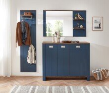 Garderobenspiegel >Dijon< in Parasian Blue Dekor - 130x80x17 (BxHxT)