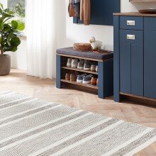 Schuhbank >Dijon< in Parasian Blue Dekor, MDF, Spannplatte - 81x52x38cm (BxHxT)
