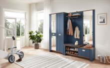 Schuhbank >Dijon< in Parasian Blue Dekor, MDF, Spannplatte - 130x52x38cm (BxHxT)