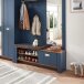 Schuhbank >Dijon< in Parasian Blue Dekor, MDF, Spannplatte - 130x52x38cm (BxHxT)