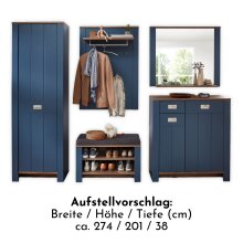 Garderoben-Set >Dijon< in Parasian Blue Dekor - 274x201x38 (BxHxT)