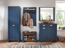 Garderoben-Set >Dijon< in Parasian Blue Dekor - 274x201x38 (BxHxT)