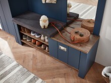 Garderoben-Set >Dijon< in Parasian Blue Dekor - 228x201x38 (BxHxT)