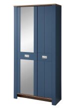 Garderoben-Set >Dijon< in Parasian Blue Dekor - 228x201x38 (BxHxT)