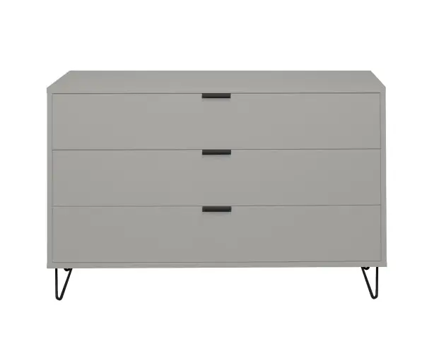 Schubkastenkommode >Bonnie< in kreidegrau matt lack - 119x80x45cm (BxHxT)