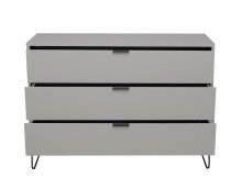 Schubkastenkommode >Bonnie< in kreidegrau matt lack - 119x80x45cm (BxHxT)