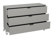 Schubkastenkommode >Bonnie< in kreidegrau matt lack - 119x80x45cm (BxHxT)
