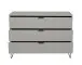 Schubkastenkommode >Bonnie< in kreidegrau matt lack - 119x80x45cm (BxHxT)