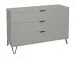 Schubkastenkommode >Bonnie< in kreidegrau matt lack - 119x80x45cm (BxHxT)