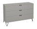 Schubkastenkommode >Bonnie< in kreidegrau matt lack - 119x80x45cm (BxHxT)