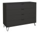 Schubkastenkommode >Bonnie< in anthrazit matt lack - 119x101x45cm (BxHxT)