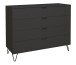 Schubkastenkommode >Bonnie< in anthrazit matt lack - 119x101x45cm (BxHxT)