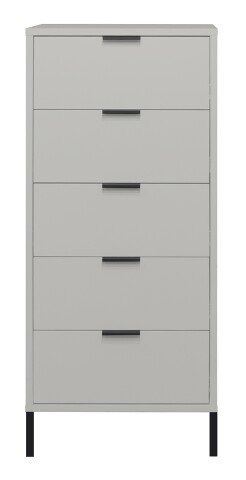 Hochkommode >Bonnie< in kreidegrau matt lack - 51x121x45cm (BxHxT)