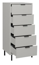 Hochkommode >Bonnie< in kreidegrau matt lack - 51x121x45cm (BxHxT)