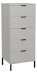 Hochkommode >Bonnie< in kreidegrau matt lack - 51x121x45cm (BxHxT)
