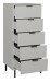 Hochkommode >Bonnie< in kreidegrau matt lack - 51x121x45cm (BxHxT)