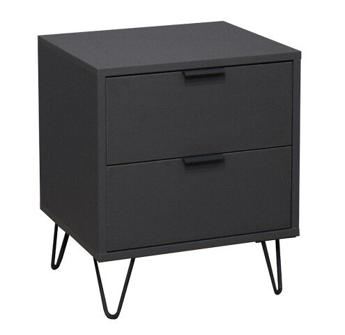 Nachtkommode >Bonnie< in anthrazit matt lack - 51x60x45cm (BxHxT)