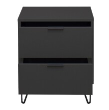 Nachtkommode >Bonnie< in anthrazit matt lack - 51x60x45cm (BxHxT)