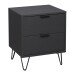 Nachtkommode >Bonnie< in anthrazit matt lack - 51x60x45cm (BxHxT)