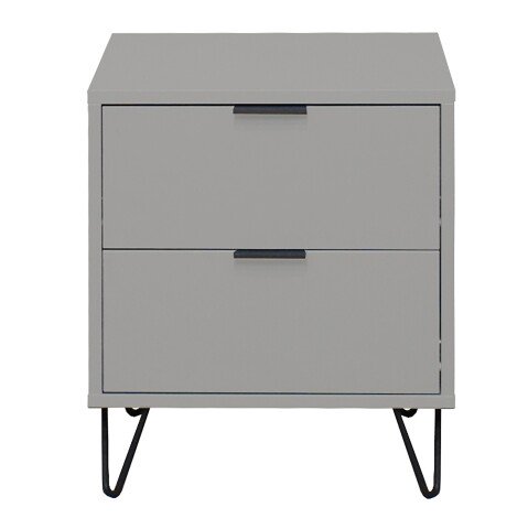 Nachtkommode >Bonnie< in kreidegrau matt lack - 51x60x45cm (BxHxT)