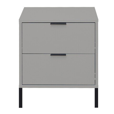 Nachtkommode >Bonnie< in kreidegrau matt lack - 51x60x45cm (BxHxT)