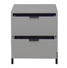 Nachtkommode >Bonnie< in kreidegrau matt lack - 51x60x45cm (BxHxT)