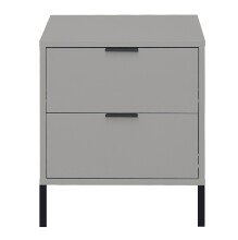 Nachtkommode >Bonnie< in kreidegrau matt lack - 51x60x45cm (BxHxT)