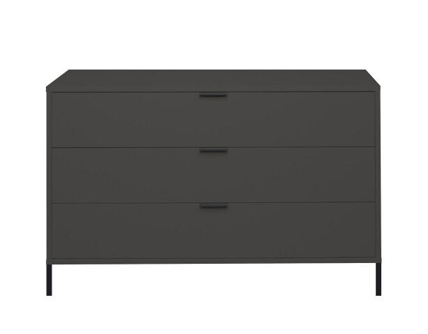 Schubkastenkommode >Bonnie< in anthrazit matt lack - 119x80x45cm (BxHxT)