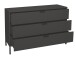 Schubkastenkommode >Bonnie< in anthrazit matt lack - 119x80x45cm (BxHxT)