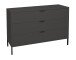 Schubkastenkommode >Bonnie< in anthrazit matt lack - 119x80x45cm (BxHxT)
